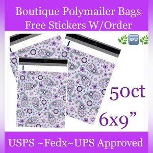 50ct ~ 6x9’ Polymailer Bags~50ct BONUS! Free Thank You Stickers Included…